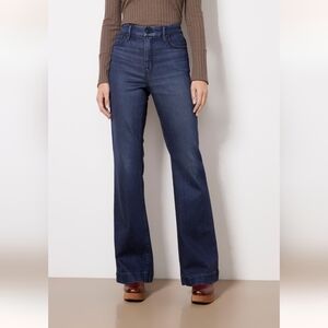 GOOD AMERICAN GOOD LEGS FLARE TROUSER HEM JEANS IN INDIGO, SZ 32